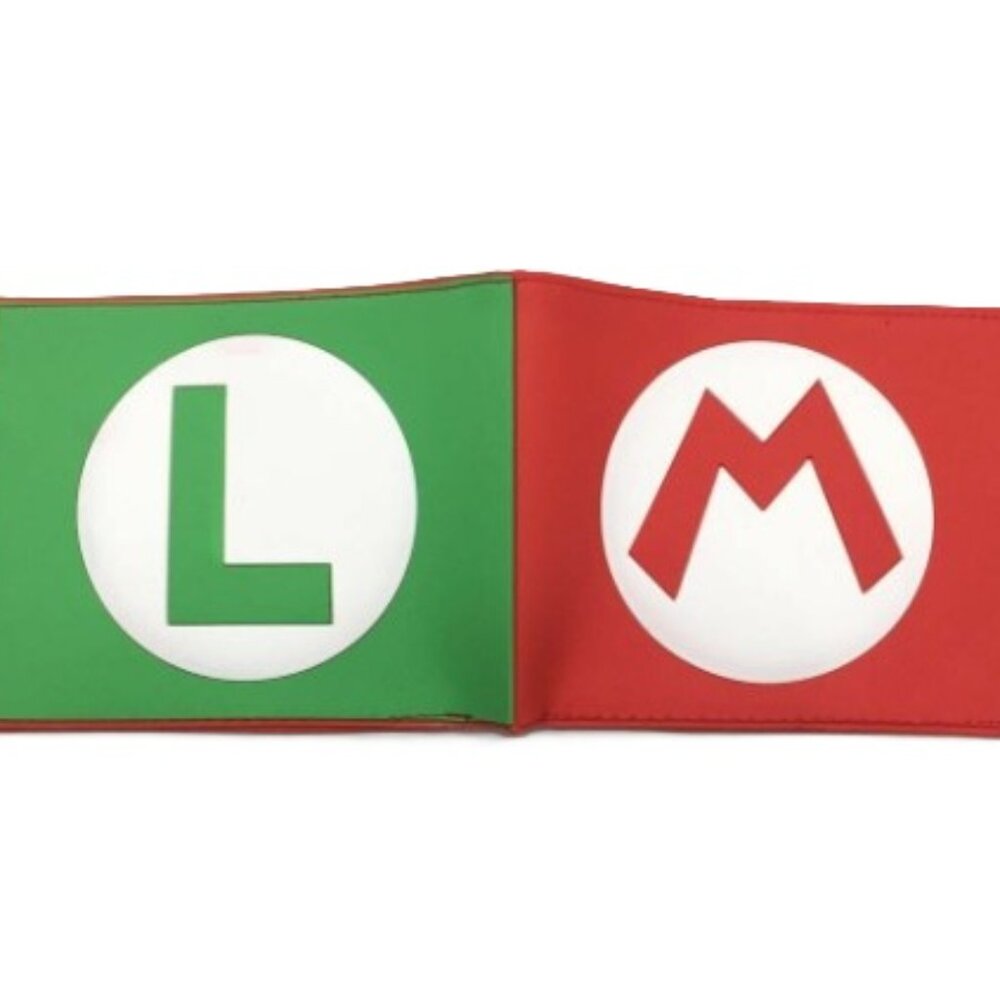 Mario Luigi Bifold Wallet Gaming Wallet with ID Window & Coin Pocket - Picture 3 of 6